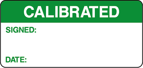 Calibrated Signed Date Calibration Rectangle Labels