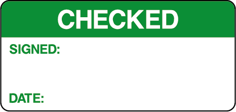 Checked Signed Date Quality Control Inspection Labels