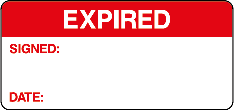 Expired Signed Date Quality Control Inspection Labels