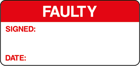 Faulty Signed Date Quality Control Inspection Labels