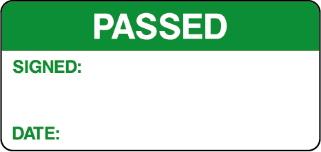 Passed Signed Date Quality Control Inspection Labels