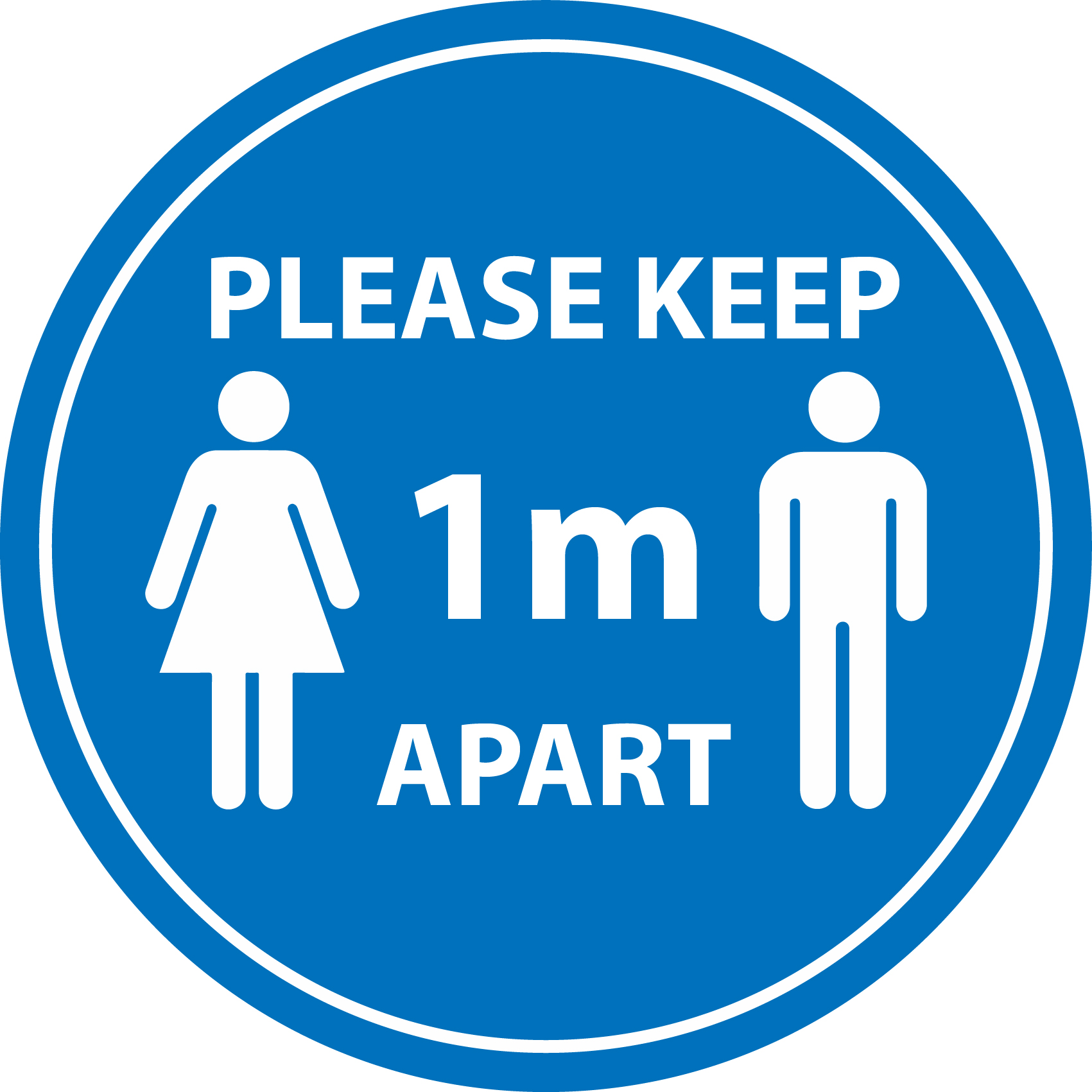 Keep 1m apart (Blue)