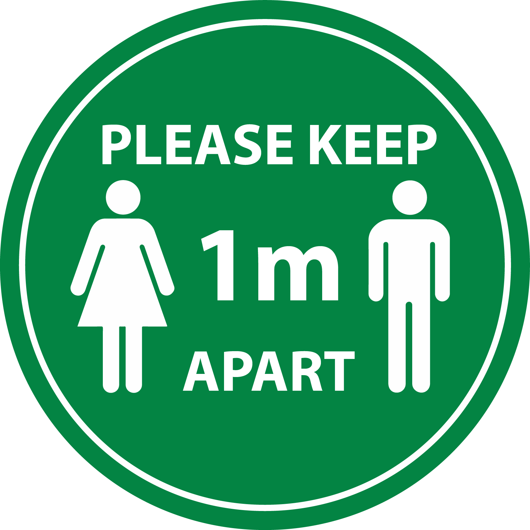 Keep 1m apart (Green)