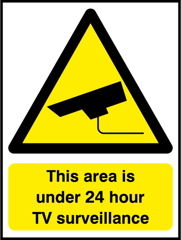 Area Under Surveillance 247 CCTV Rectangle Labels