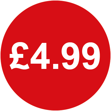 £4.99 Round Price Labels Red