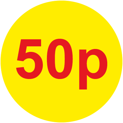 50p Round Price Labels