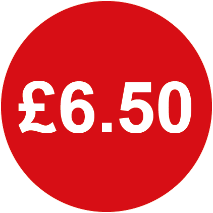 £6.50 Round Price Labels Red