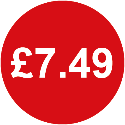 £7.49 Round Price Labels Red