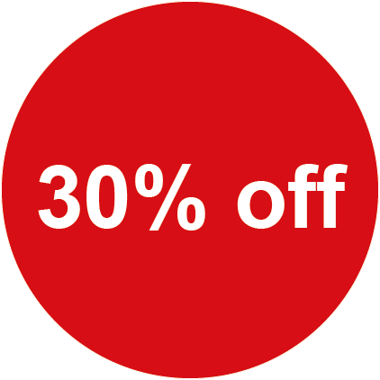 30% Off Round Sales Labels