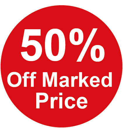 50% Off Marked Price Round Sales Labels
