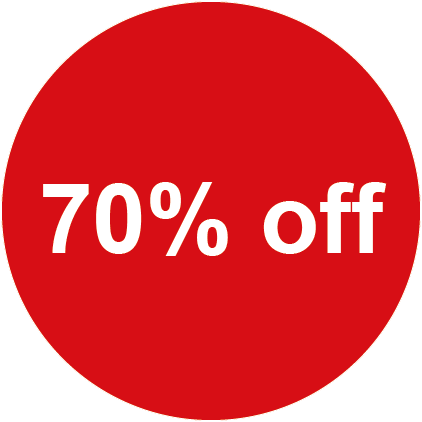 70% Off round Sales Labels