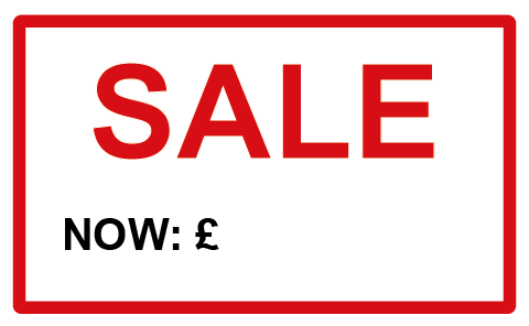 SALE Now Red Border Rectangle Labels