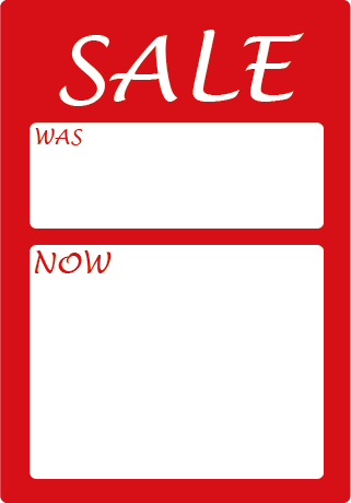 SALE Was Now Portrait Rectangle Labels