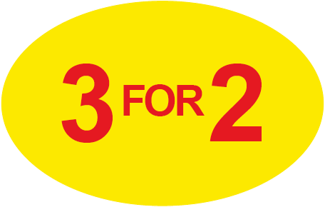 3 for 2 Special Offer Oval Labels