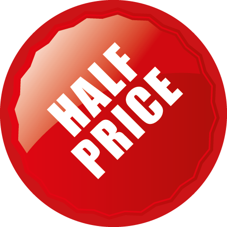 Half Price Round Labels With Shine Detail