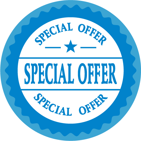 Blue Special Offer Round Labels