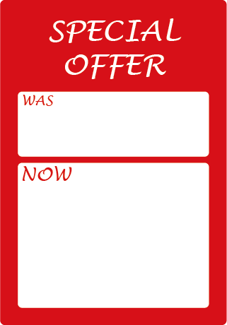 Special Offer Was & Now Rectangle Labels