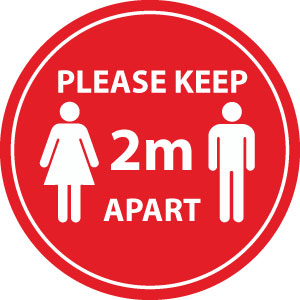Keep 2m apart (Red)