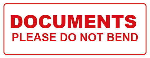 Document Do Not Bend Rectangle Label
