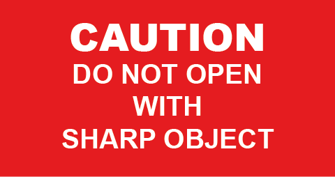 Caution Sharp Object Rectangle Labels