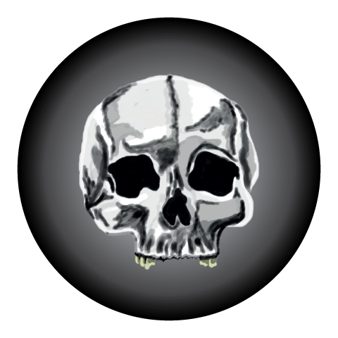 Grey Gradient Skull Halloween Themed Stickers