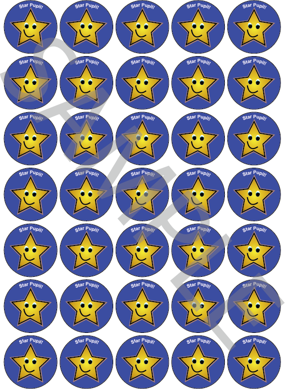 Star Pupil Reward Stickers Dark Blue