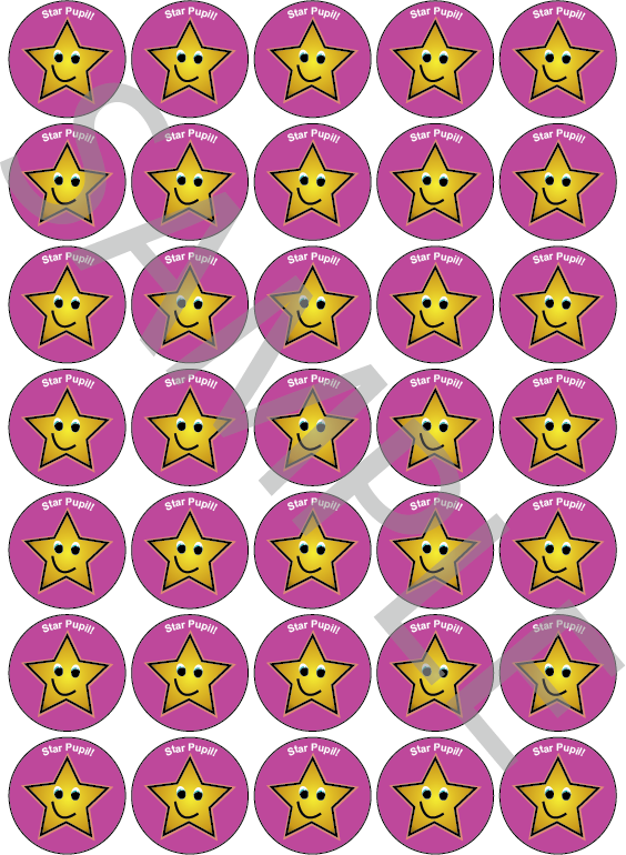 Star Pupil Reward Stickers Pink