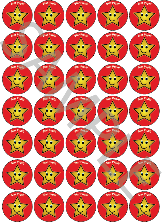 Star Pupil Reward Stickers Red