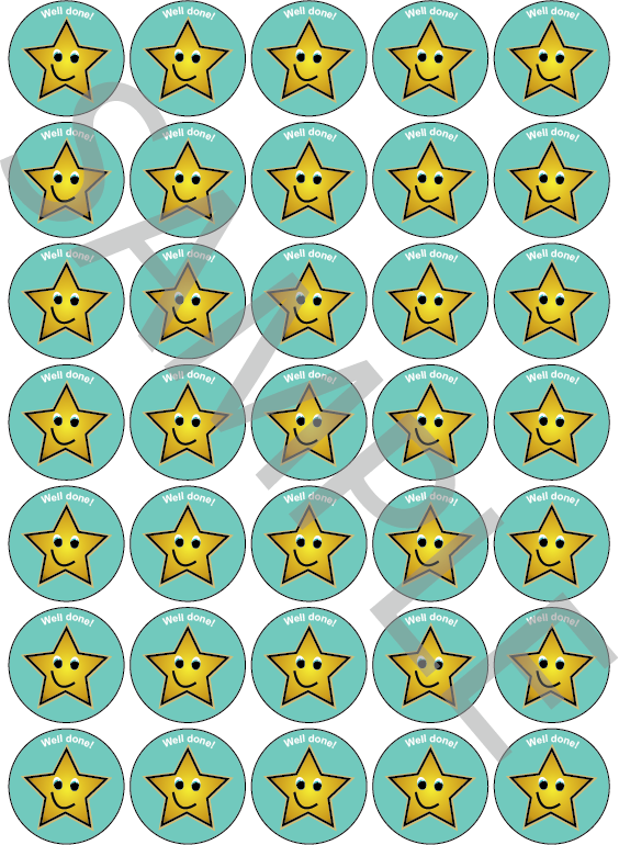 Well Done Reward Stickers Blue