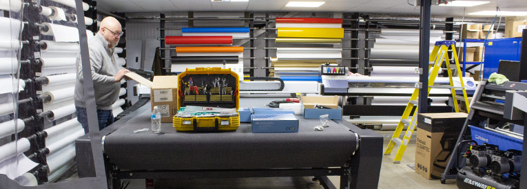 Flatbed cutter install for greater job efficiency