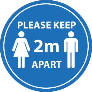 Please Keep 2m Apart Social Distance, Anti-Slip Floor Vinyl Sticker