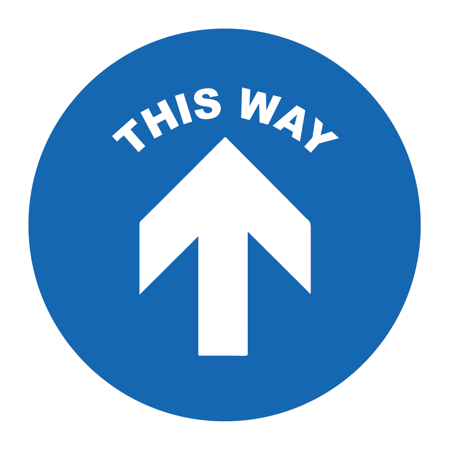 This Way Arrow Directional, Anti-Slip Floor Vinyl Sticker
