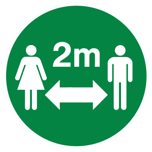 2 Meters Social Distance, Anti-Slip Floor Vinyl Sticker