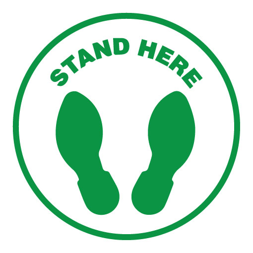 Stand Here Social Distance, Anti-Slip Floor Vinyl Sticker