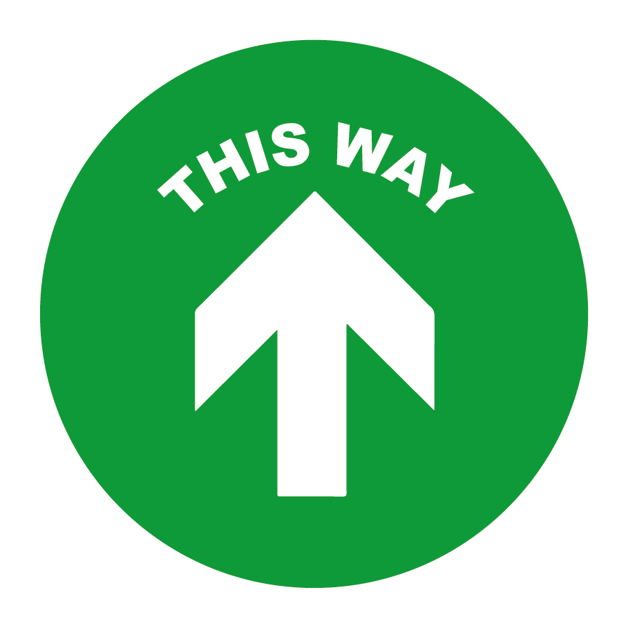 This Way Arrow Directional, Anti-Slip Floor Vinyl Sticker