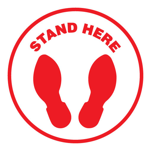 Stand Here Social Distance, Anti-Slip Floor Vinyl Sticker