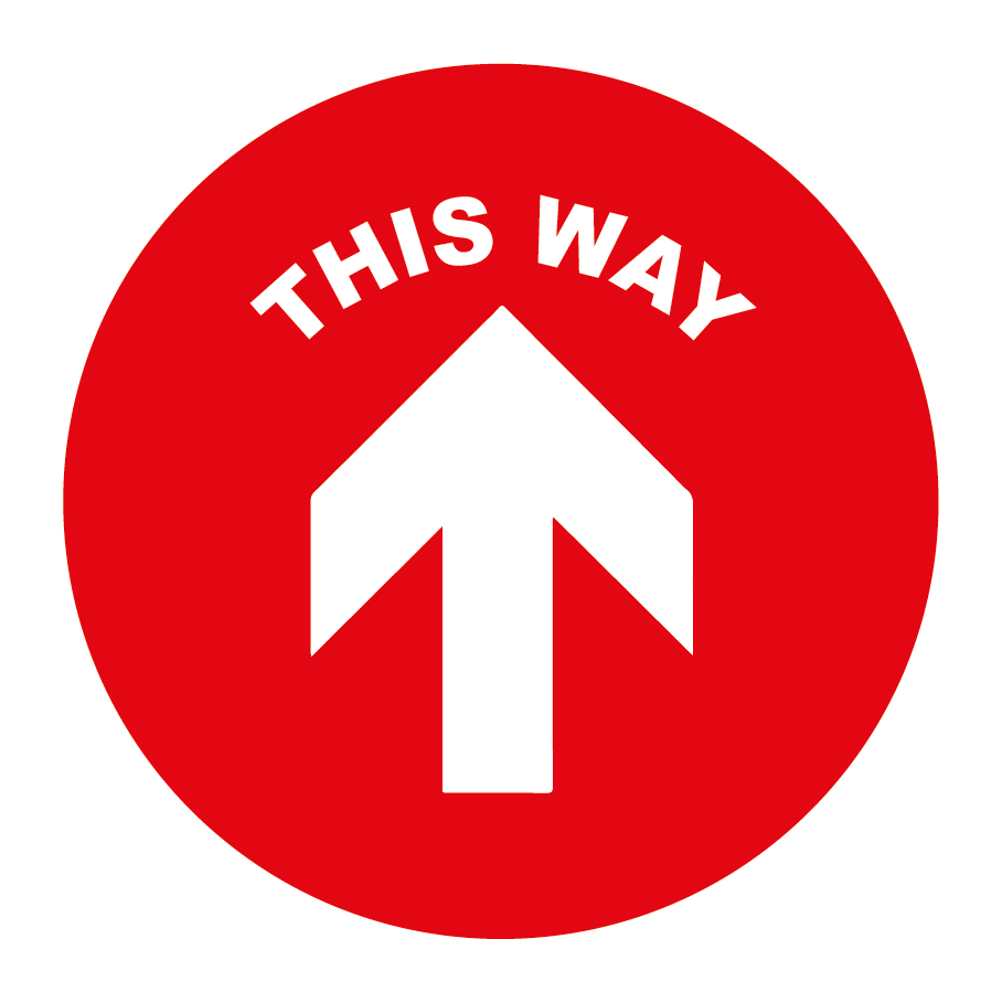 This Way Arrow Directional, Anti-Slip Floor Vinyl Sticker