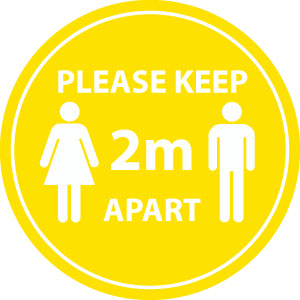 Please Keep 2m Apart Social Distance, Anti-Slip Floor Vinyl Sticker