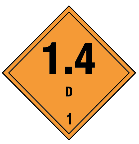 1.4 D 1 Dangerous Substances Labels - 75mm x 75mm Square Pre-printed Labels