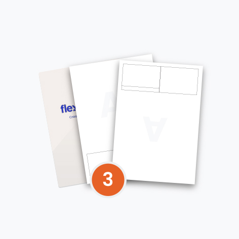 3 Integrated Labels, per A4 sheet, 95mm x 65 mm, Box of 500 Sheets