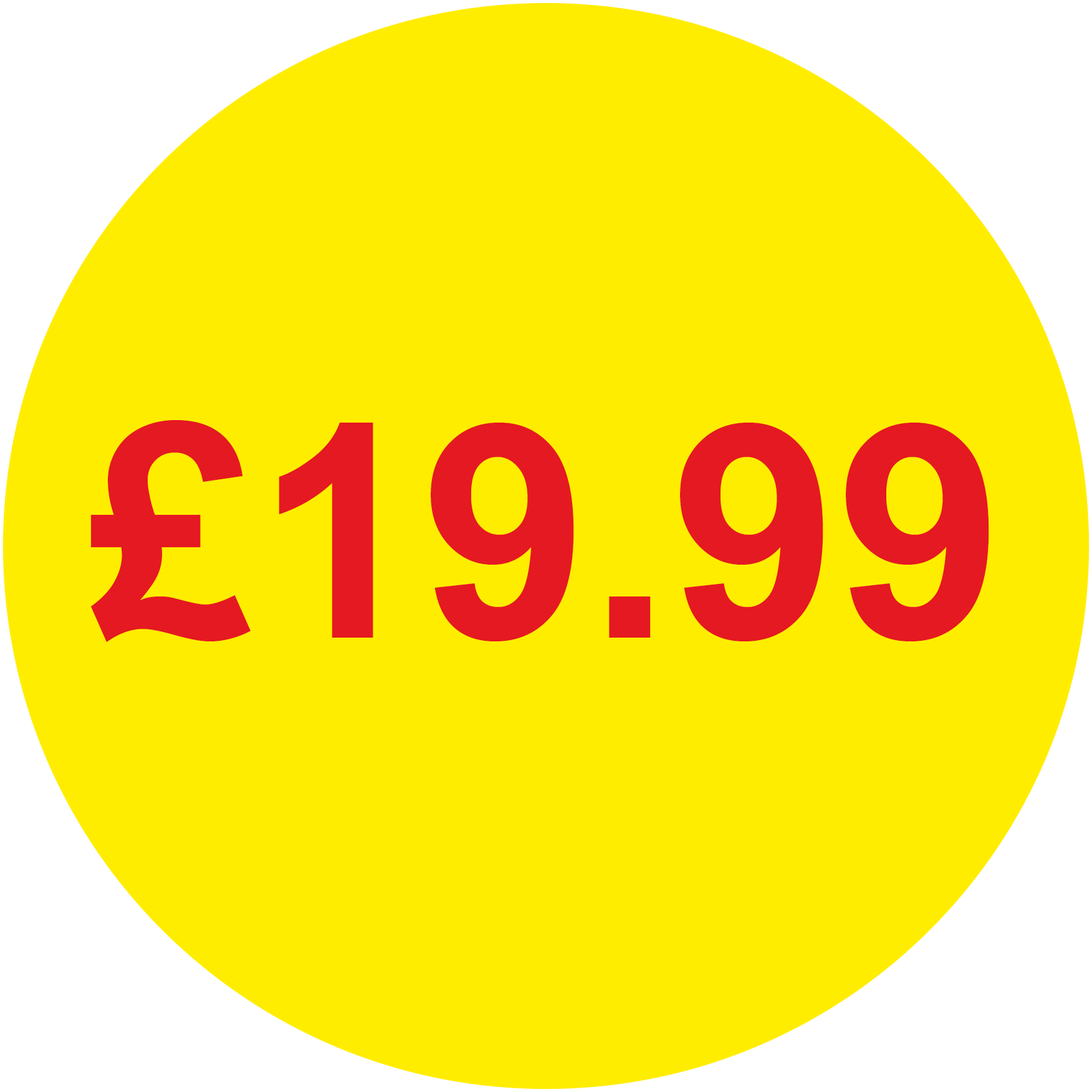 Yellow £19.99 Round Price Labels
