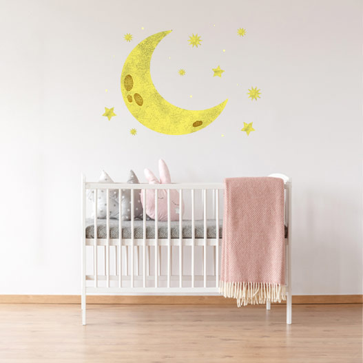 Moon And Stars Wall Stickers