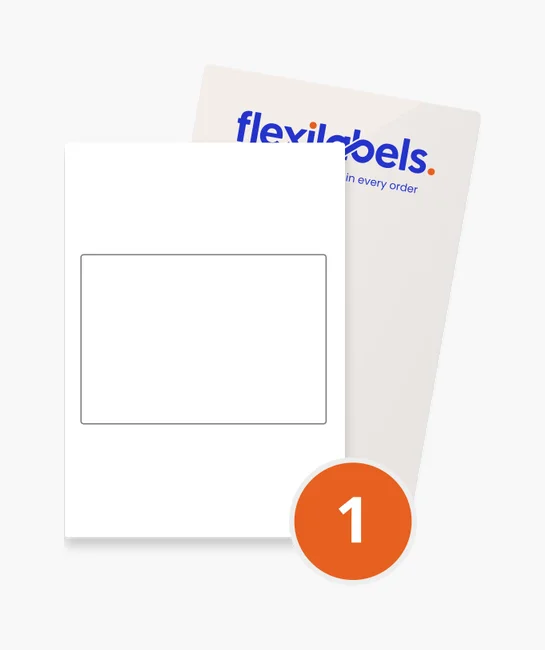 1 Rectangle Label per A5 Sheet - 130mm × 90mm | Flexi Labels