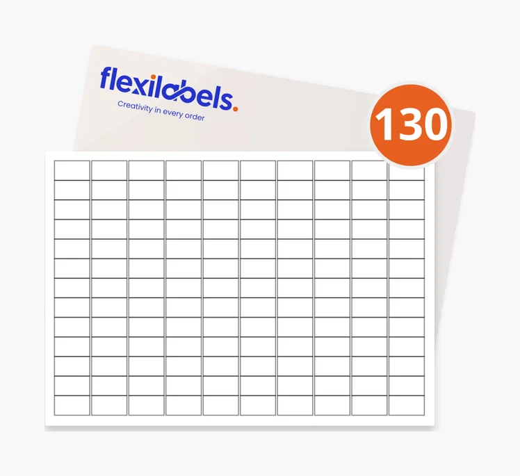 130 Rectangle Labels per A3 Sheet - 38.1mm × 21.2mm | Flexi Labels