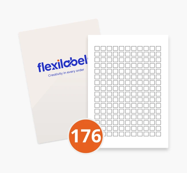 176 Rectangle Labels per A4 Sheet - 12mm × 11mm | Flexi Labels