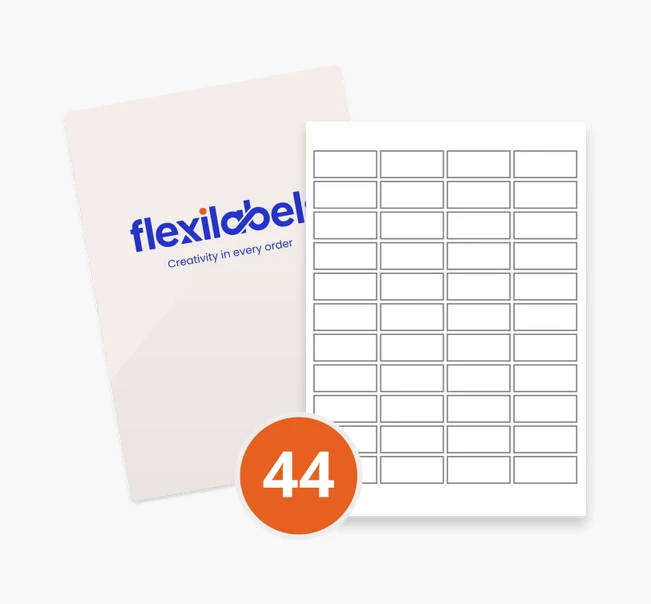 44 Rectangle Labels per A4 Sheet - 47mm × 20mm | Flexi Labels