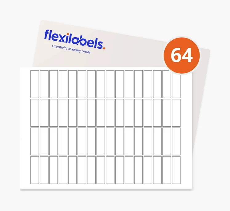 64 Rectangle Labels per A3 Sheet - 20mm × 67mm | Flexi Labels