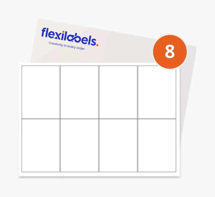 8 Rectangle Labels per A3 Sheet - 99.1mm × 139mm | Flexi Labels