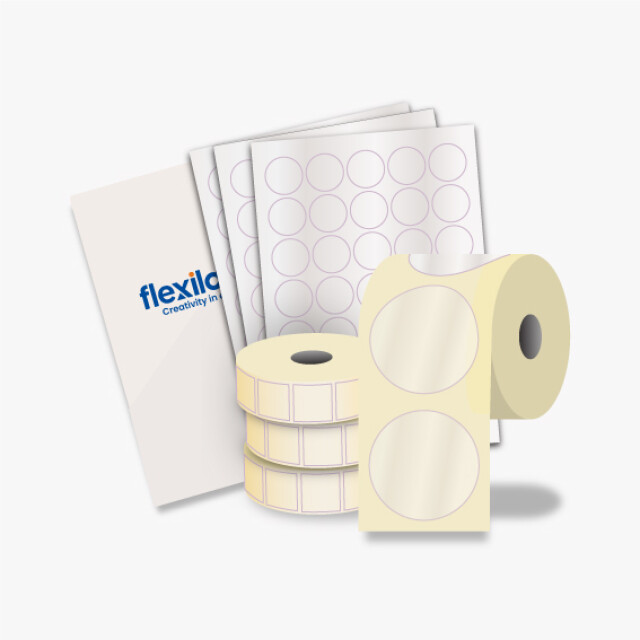 Gloss Clear Inkjet Polyester, Permanent Adhesive Labels