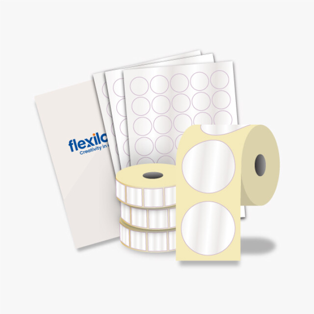 Gloss White Laser Polyester, Permanent Adhesive Labels